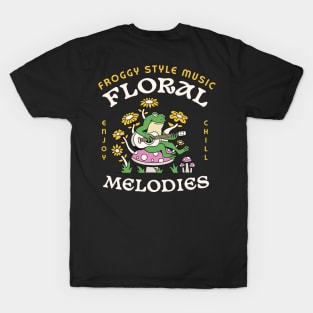 Frog Playing Guitar Retro Graphic T-Shirt